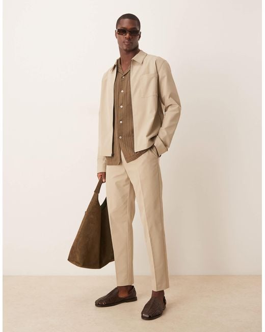 ASOS Natural Smart Co-ord Harrington Jacket for men