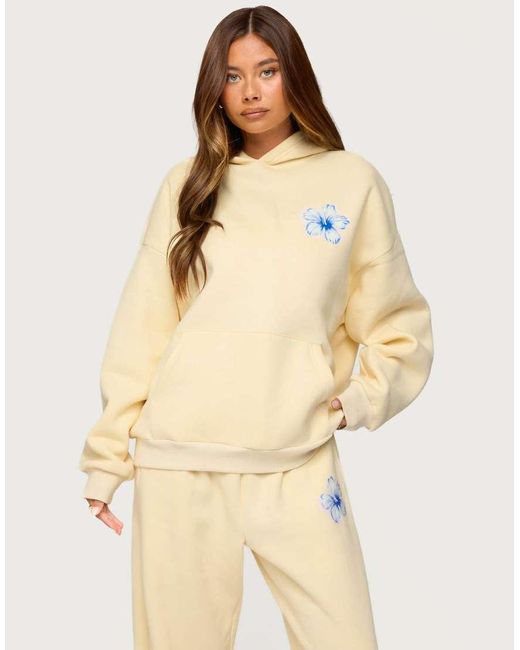 Edikted Natural Tropical Bloom Hoodie