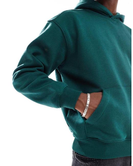 Cotton On Green Box Fit Fleece Hoodie for men