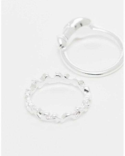Confezione Da 2 Anelli Placcati di ASOS in Natural