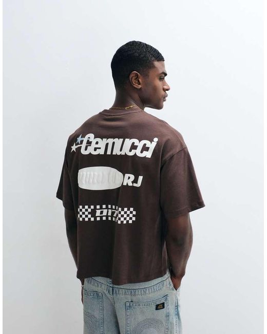 CERNUCCI Gray Motosports Back Graphic Boxy Fit T-shirt for men