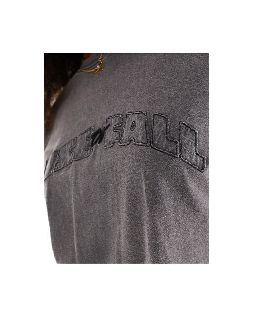 Pull&Bear Gray Oversized Graphic T-shirt