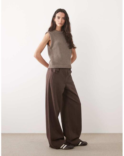 ASOS Brown Knitted Crew Neck Tank