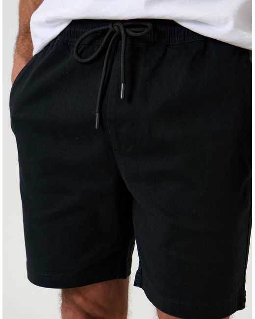 Threadbare Blue Shorter Length Stretch Chino Shorts for men
