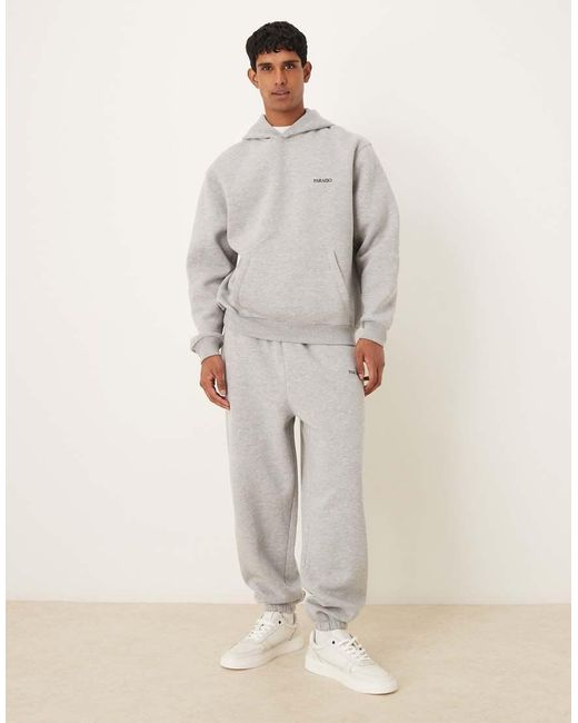 Joggers Gris Jaspeado Extragrandes Con Detalle Estampado De (Parte De Un Conjunto) ASOS de hombre de color Natural