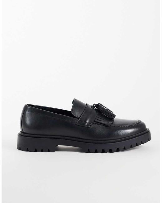 Jack & Jones Black Chunky Tassel Loafers for men