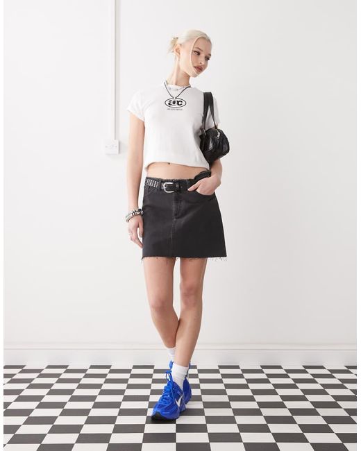 Collusion Mini Rok Met Ruwe Zoom in het White