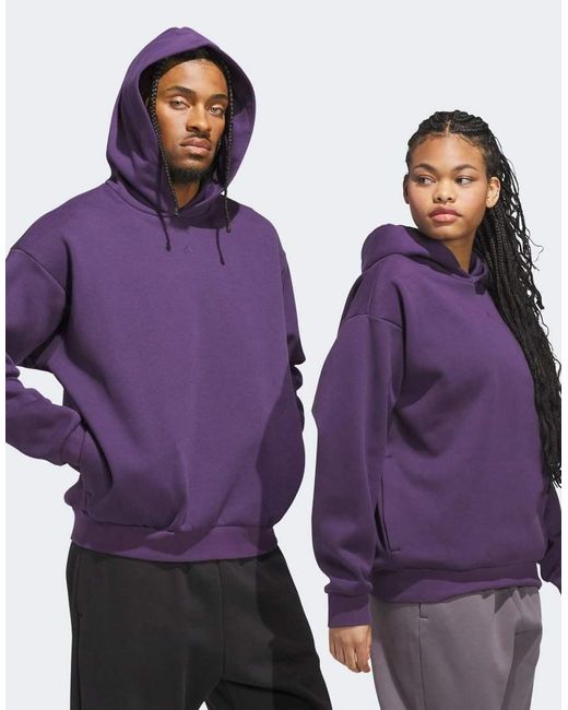 Sudadera Con Capucha De Felpa Basketball De -Morado Adidas Originals de color Purple