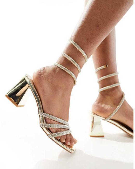 SIMMI Natural Simmi London Tammie Spiral Heeled Block Sandal