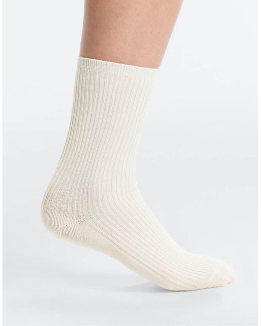 Oysho White 5 Pairs Of Cotton Blend Classic Socks