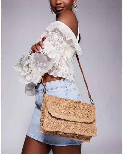 South Beach Blue Crochet Crossbody Bag