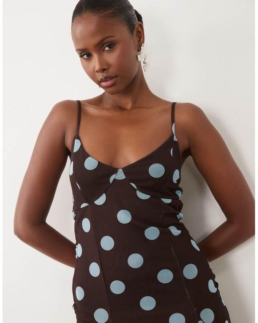 ASOS White Mix Polka Dot Scarf Detail Midi Dress And