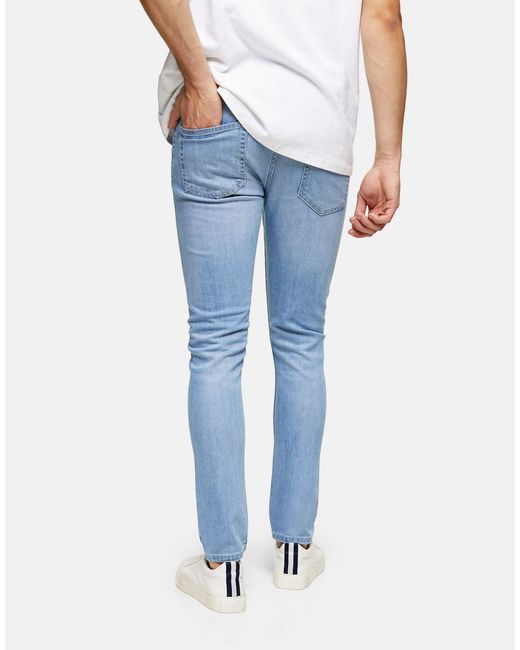 TOPMAN Denim Organic Cotton Big Stretch Skinny Jeans in Blue for Men - Lyst