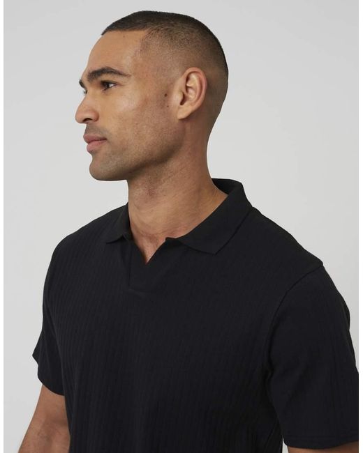 Brave Soul Black Trophy Neck Polo Shirt for men