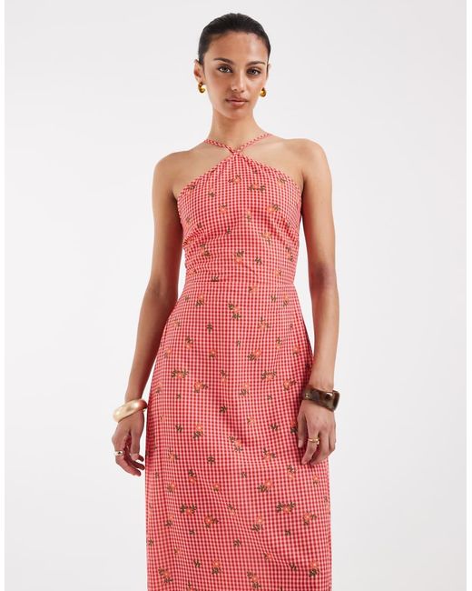 Vero Moda Pink Halter Maxi Dress
