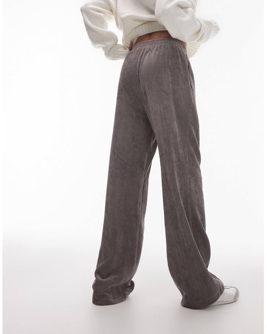 TOPSHOP Gray Cord Trackies