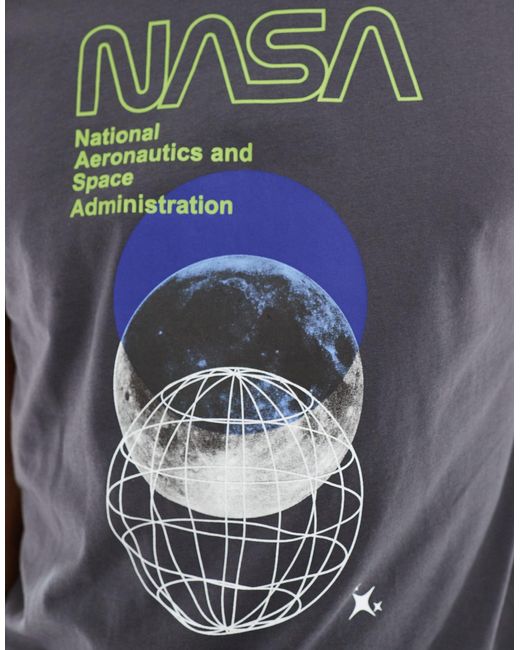 Alpha - t-shirt grigia vintage con stampa nasa e orbita di Alpha Industries in Blue da Uomo