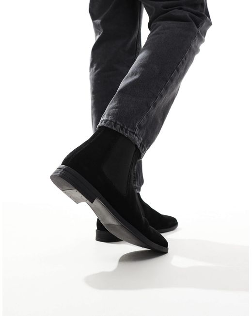 ASOS – chelsea-stiefel aus em wildleder in Black für Herren