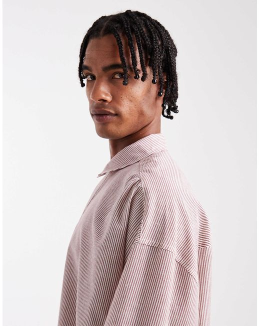 ASOS – voluminöses oversize-hemd in Pink für Herren