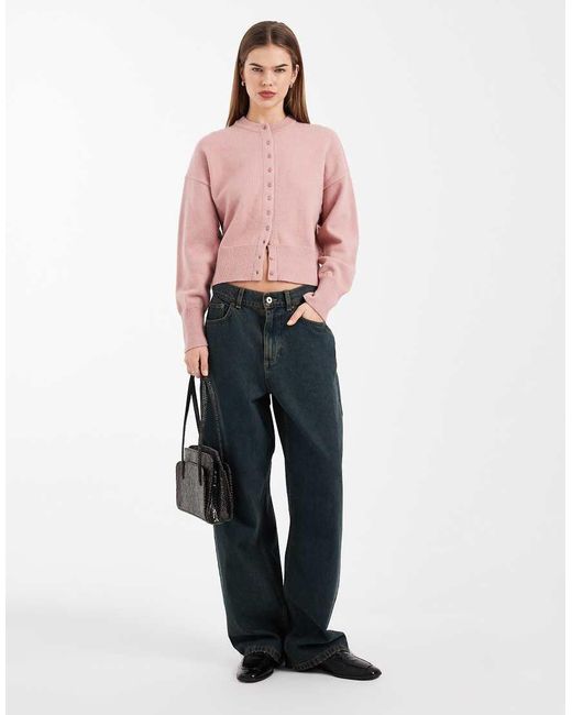 Daisy Street Pink Fitted Waist Cardigan