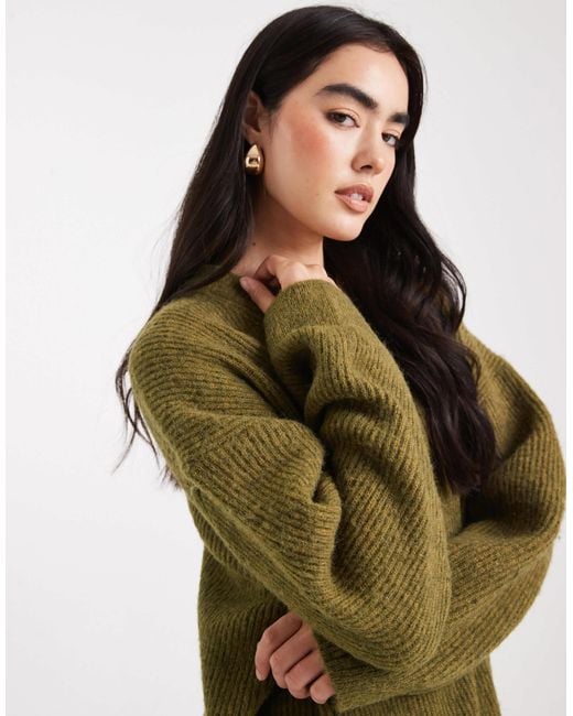 ASOS Green Oversized Crew Neck Cocoon Jumper