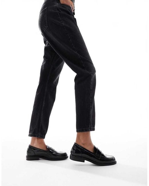 SEQWL Wide Fit Black Cadilliac Penny Loafers