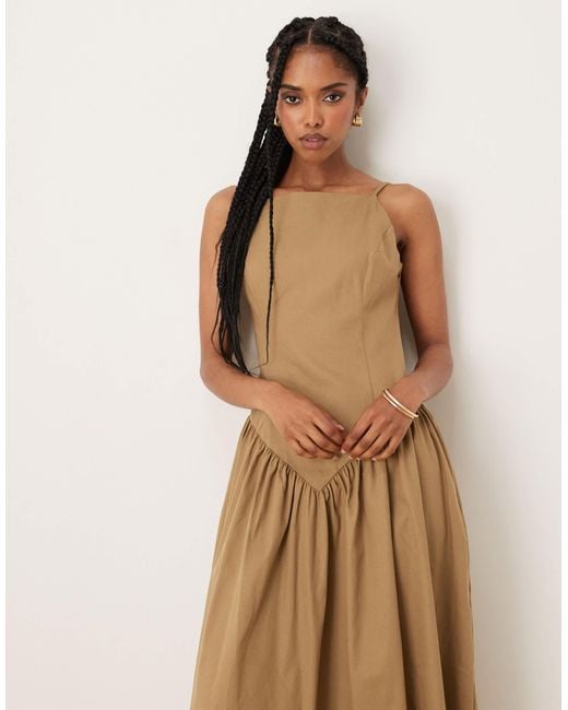 ASOS Natural – midi-trägerkleid