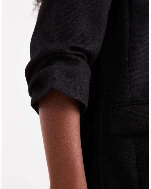 Vero Moda Black Ruched Sleeve Blazer