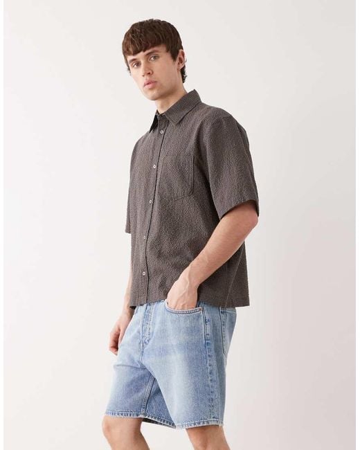 Weekday Gray Oversized Denim Shorts for men