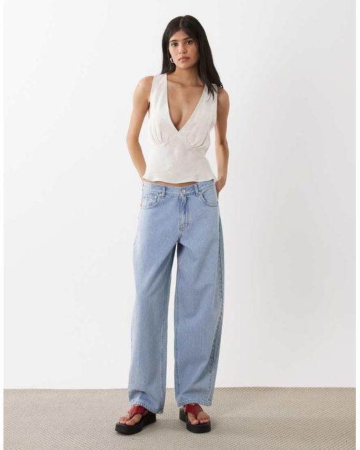 ASOS White Linen Blend Halter Top