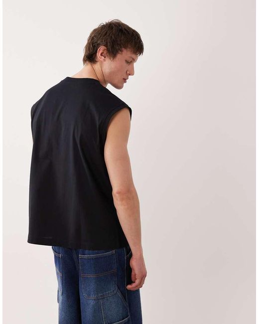Jack & Jones Black Oversized Boxy Vest for men