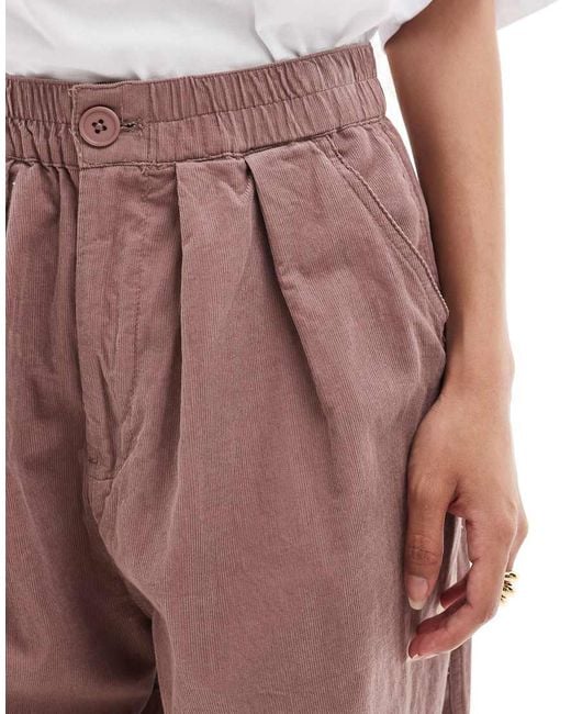 ASOS Pink Asos Design Petite Cord Balloon Trousers