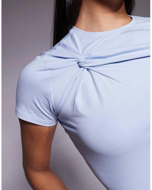 GOOD AMERICAN White Sculpting Twist Tee