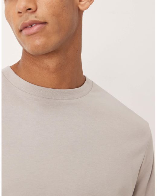 ASOS – basic-langarmshirt in Natural für Herren
