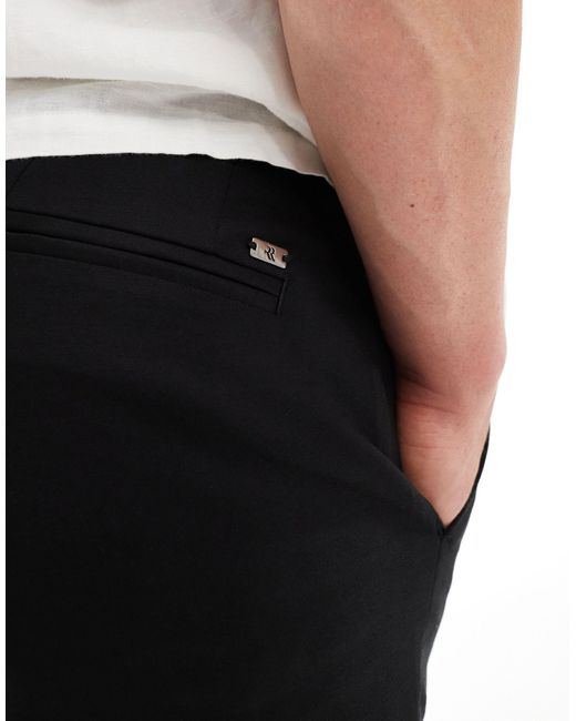 River Island Black Textured Smart Trouser for men