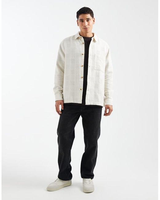 ASOS White Relaxed Textured Shirt for men