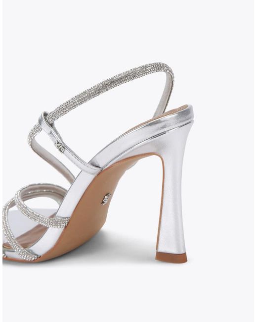 KG by Kurt Geiger White Sweetie Sandal Gem Heeled Sandals