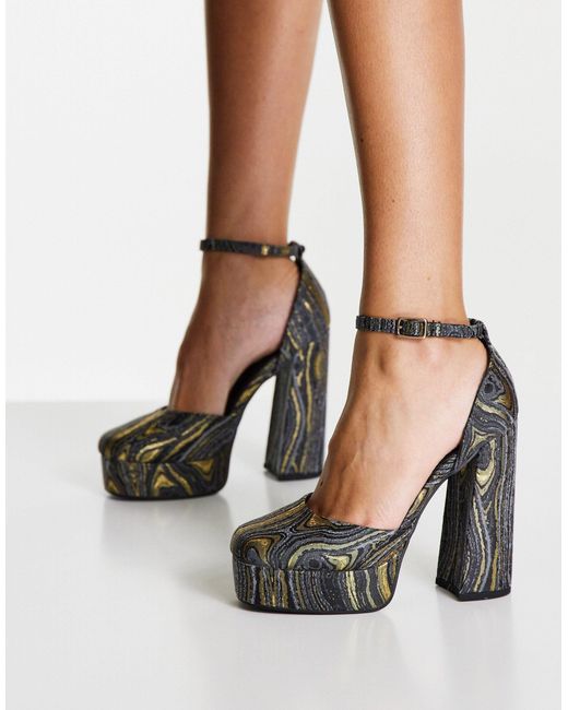 ASOS DESIGN Wide Fit Pecan platform high heels in black | Fashion Gone Rogue