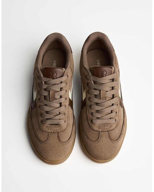 Bershka Brown Retro Trainers