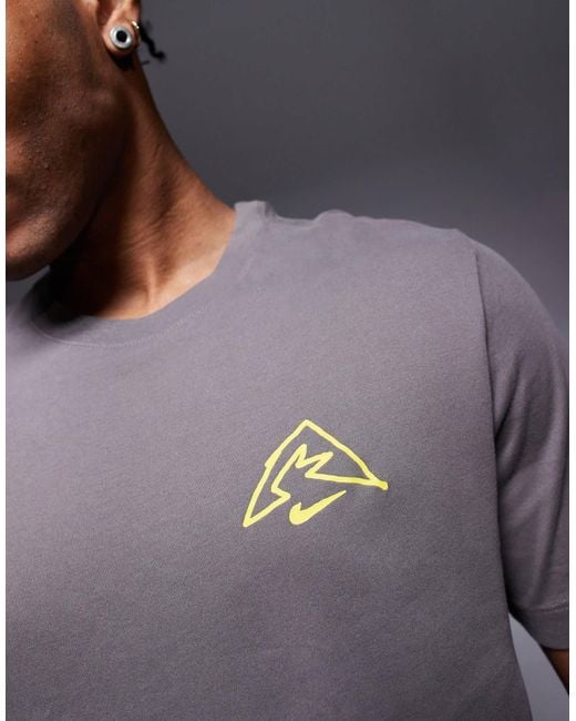 Nike Gray "giddy Up" Back Print T-shirt for men