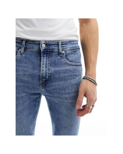 Calvin Klein – superenge jeans in Blue für Herren