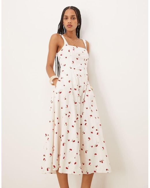 Abercrombie & Fitch Natural Flowy Midi Dress