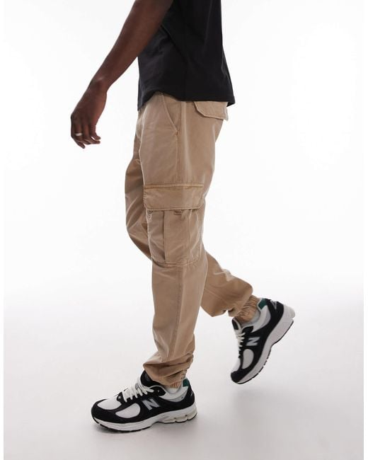 Tommy Hilfiger Natural Ryan Straight Leg Cargo Trousers for men