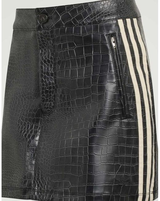 Adidas Originals Black Pleather Mini Skirt