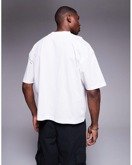 ASOS – kastiges oversize-t-shirt in White für Herren