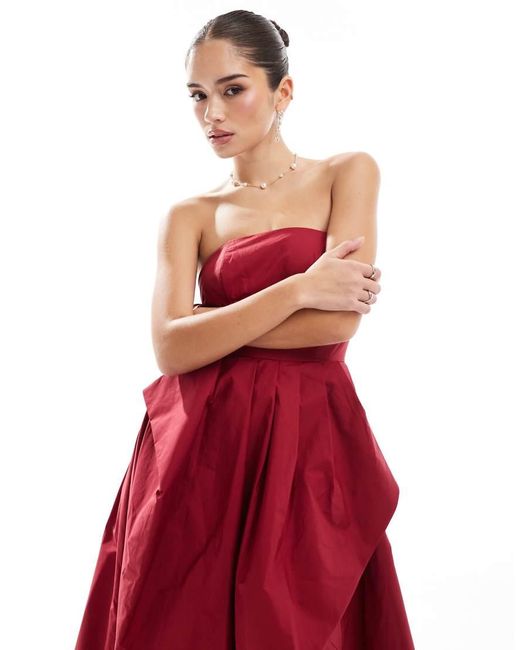 True Decadence Red Hi-Low Hem Maxi Dress