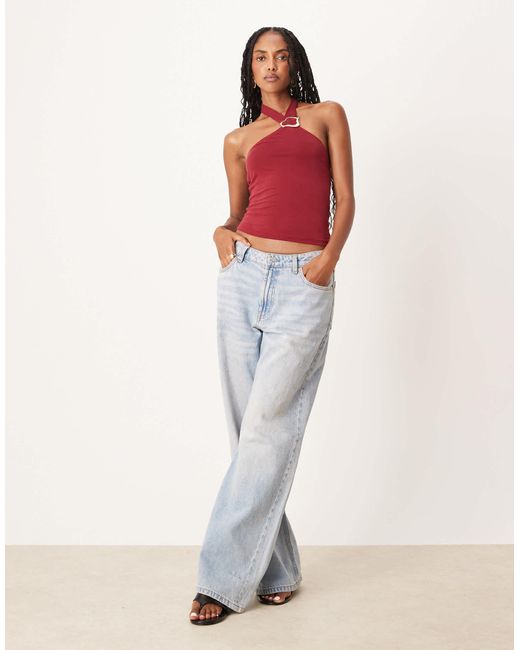 Motel Red Lorie Halter Neck Top