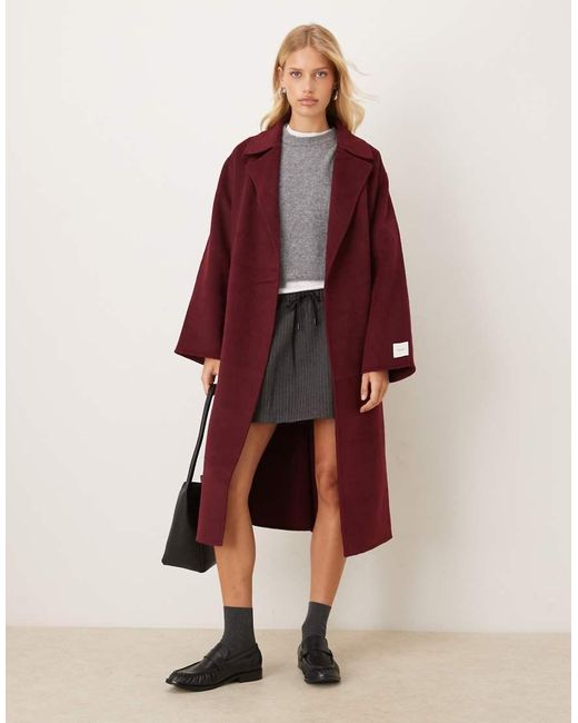 Calvin Klein Red Wool Trench Coat