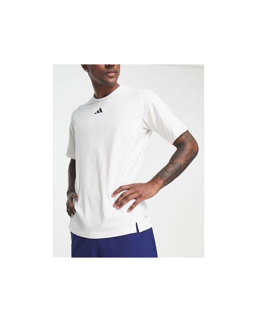 Adidas Originals White Adidas Training Train Icons Gradient 3 Bar Logo T-shirt for men