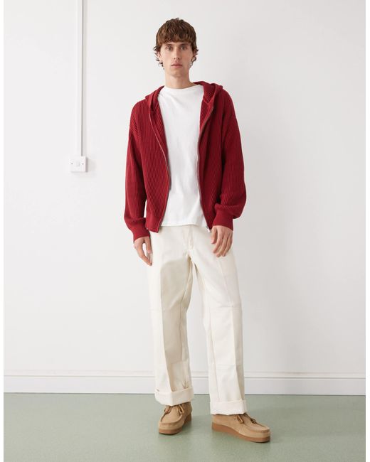 Collusion – gestrickter kapuzenpullover in Red für Herren